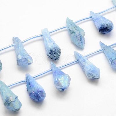 Electroplated Natural Quartz Crystal Beads Strands G-G890-A-04-1