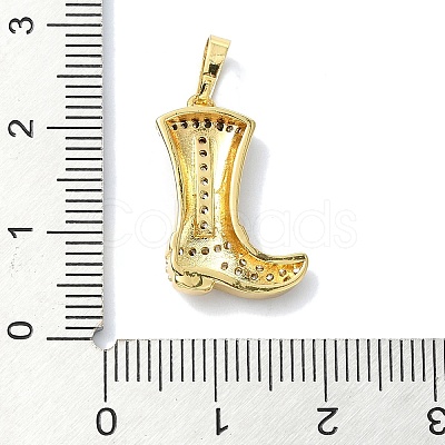 Rack Plating Brass Pave Cubic Zirconia Pendants KK-M282-41G-1