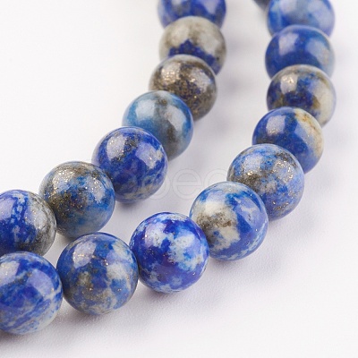 Natural Lapis Lazuli Beads Strands G-G099-8mm-7A-1