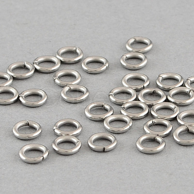 Tarnish Resistant 304 Stainless Steel Open Jump Rings A-STAS-Q186-02-5x1mm-1