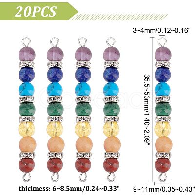 HOBBIESAY 20Pcs Chakra Natural & Synthetic Gemstone Connector Charms FIND-HY0001-32-1