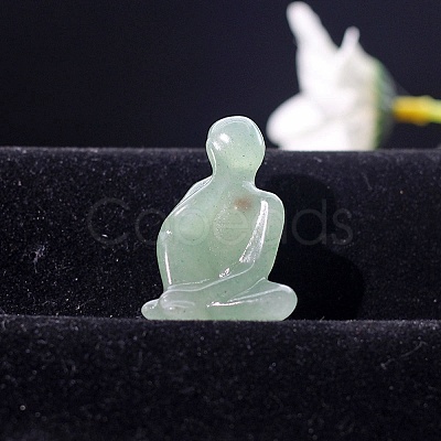 Natural Green Aventurine Carved Healing Thinker Figurines PW-WG76476-03-1