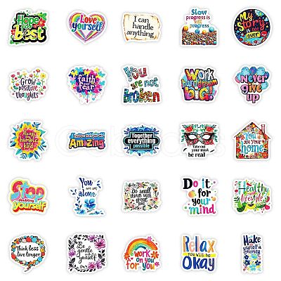 50Pcs Paper Self-Adhesive Picture Stickers AJEW-S036-08-1