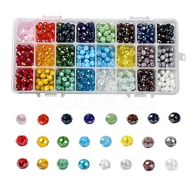 24 Colors Electroplate Glass Beads EGLA-JP0002-04B-8mm-1