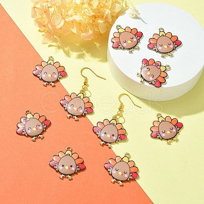 10Pcs 5 Style Cute Printed Alloy Pendants ENAM-YW0003-46A-1