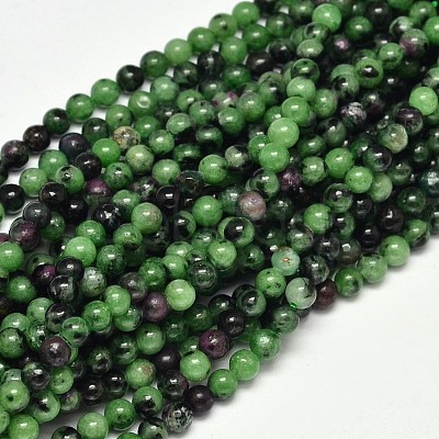 Natural Round Ruby in Zoisite Bead Strands G-F289-12-4mm-1