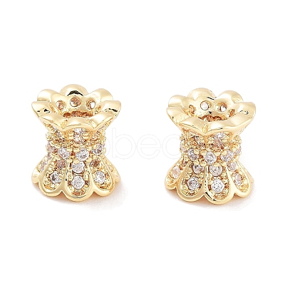 Brass Micro Pave Clear Cubic Zirconia Beads KK-P271-39A-05-1