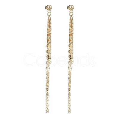 Brass Tassel Chain Drop Earrings for Women EJEW-JE05745-1