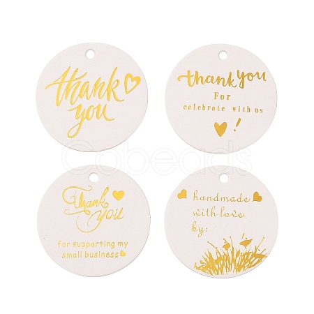 100Pcs Hot Stamping Paper Thank You Printed Gift Tags CDIS-H007-05-1