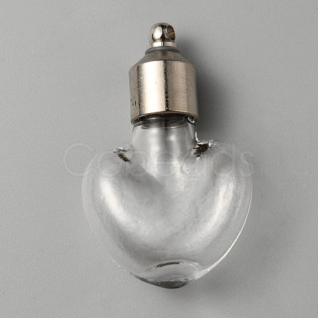 Clear Glass Vial Pendants GLAA-WH0017-02B-05-1