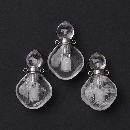 Natural Quartz Crystal Perfume Bottle Pendants G-D058-13P-03-1