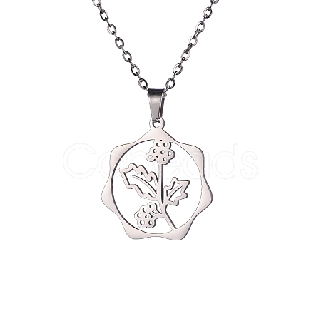 Non-Tarnish Stainless Steel Pendant Necklaces PW-WG57218-09-1