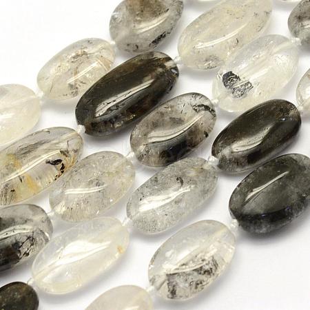 Natural Lodolite Quartz Beads Strands G-G695-14-1