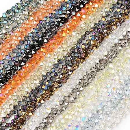 Electroplate Transparent Glass Beads Strands EGLA-L044-H-1