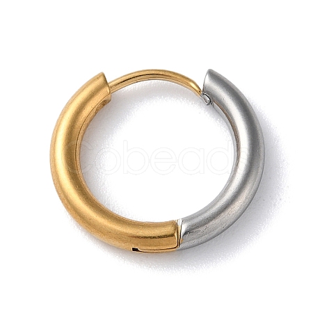 Two Tone 304 Stainless Steel Huggie Hoop Earrings EJEW-P250-01B-1