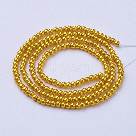 Glass Pearl Beads Strands X-HY-3D-B74-1