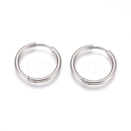 304 Stainless Steel Huggie Hoop Earrings EJEW-G272-02-16mm-P-1