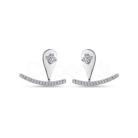 TINYSAND 925 Sterling Silver Trendy Silver Ear Jacket TS-E331-S-1