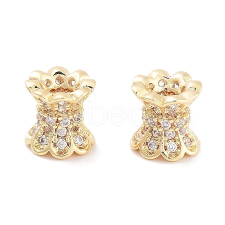 Brass Micro Pave Clear Cubic Zirconia Beads KK-P271-39A-05-1