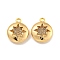 Brass Micro Pave Clear Cubic Zirconia Pendants, Real 18K Gold Plated, Star, 15x12.5x3.5mm, Hole: 1.5mm