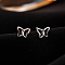 Alloy Earrings for Women, with 925 Sterling Silver Pin, Butterfly, 10mm