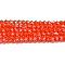 Opaque Solid Color Electroplate Glass Beads Strands, Pearl Luster Plated, Faceted, Bicone, Orange Red, 4x4mm, Hole: 0.8mm, about 82~85pcs/strand, 12.01~12.2 inch(30.5~31cm)