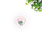 Flower Embroidery Style Cotton Iron on/Sew on Patches, Appliques, Badges, with Gold Rim, for Clothes, Hot Pink, 45x27mm