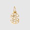 Stainless Steel Cubic Zirconia Pendants with Jump Rings, Real 14K Gold Plated, Long-Lasting Plated, Letter S, 8mm