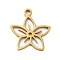 304 Stainless Steel Charms, Laser Cut, Real 18K Gold Plated, Flower, 14.5x13.5x1mm, Hole: 1mm