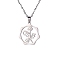 Non-Tarnish Stainless Steel Pendant Necklaces, December Holly, 16.14~19.69 inch(41~50cm)