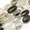 Natural Lodolite Quartz Beads Strands, Oval, 18~23x11~13x6~8mm, Hole: 1mm, about 16~20pcs/strand, 15.7 inch