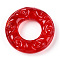 Handmade Lampwork Linking Rings, Textured Round Ring, Red, 25x5.5mm, Inner Diameter: 11.5mm