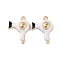 Alloy Enamel Pendants, Cadmium Free & Lead Free, Golden, Hair Dryer Charm, White, 25.5x19.5x5.5mm, Hole: 1.8mm