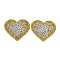 Heart Hotfix Rhinestone, Costume Accessories, Sewing Craft Decoration, Yellow, 61x70x2.5mm