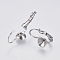 Tarnish Resistant 304 Stainless Steel Leverback Earring Settings, Flat Round, Stainless Steel Color, 16x11.5x6.5mm, Pin: 0.7mm, Tray: 6mm