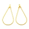 Brass Pendants, Teardrop Charm, Golden, 45x22x1.4mm, Hole: 1mm