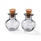 Round Glass Cork Bottles Ornament, Glass Empty Wishing Bottles, DIY Vials for Pendant Decorations, Gainsboro, 1.8x2.3cm