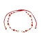 4mm Faceted Round Dyed Natural Agate Beads & Handmade Seed Beads Braided Bracelet Making, Red, 11-1/2 inch(29.2cm)