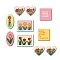 Waterproof PVC Plastic Sticker Labels, Self-adhesive, for Card-Making, Scrapbooking, Diary, Planner, Cup, Mobile Phone Shell, Notebooks, Flower Pattern, 40~62x34~70mm, 10pcs/set