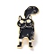 Cat Enamel Pin, Animal Alloy Brooch for Backpack Clothes, Light Gold, Black, 32x16x1mm