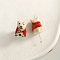 Handmade Porcelain Beads, Chinese Style Twelve Zodiac, with Cartoon Pattern, DIY Accessories, for Bracelet/Necklace and Keychain Decoration, Dog, 16x14mm