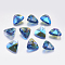 Faceted Glass Rhinestone Charms, Imitation Austrian Crystal, Triangle, Sapphire, 11x12x6mm, Hole: 1.2mm