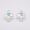 K9 Glass Rhinestone Pendants, Imitation Austrian Crystal, Faceted, Cross, Crystal AB, 28x28x11mm, Hole: 1.6mm