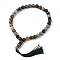 Natural Indian Agate Beads Stretch Bracelets, Inner Diameter: 4-1/2 inch(11.3cm)