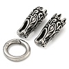 Tibetan Style 304 Stainless Steel Spring Gate Rings FIND-Z046-06AS-01-1