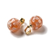 Natural Pink Shell Dyed Round Charms SSHEL-H071-01G-04-2