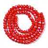 Electroplate Opaque Solid Color Glass Beads Strands EGLA-A034-P4mm-L24-2