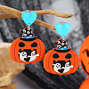 Funny Heart with Pumpkin Acrylic Fashion Stud Earrings BY9721-3-1