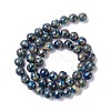 Assembled Synthetic Pyrite and Vesuvianite Beads Strands G-K317-A23-2