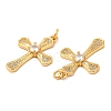 Brass Micro Pave Cubic Zirconia Pendants KK-P236-24G-2